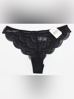 Simone Perele Black Lace Thong Panty PR2-102